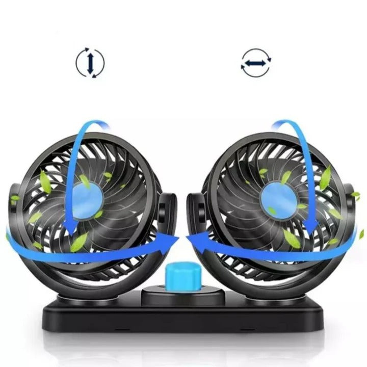 Ventilador 2 en 1 para Carro Giratorio 360 - Aire Fresco en Todas Direcciones